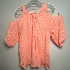 Peach Cold Shoulder Top